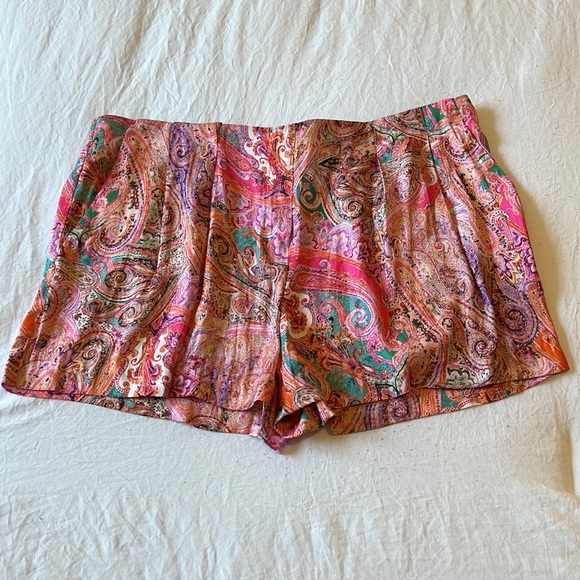 Zara Colorful Paisley Silk shorts - Picture 3 of 5